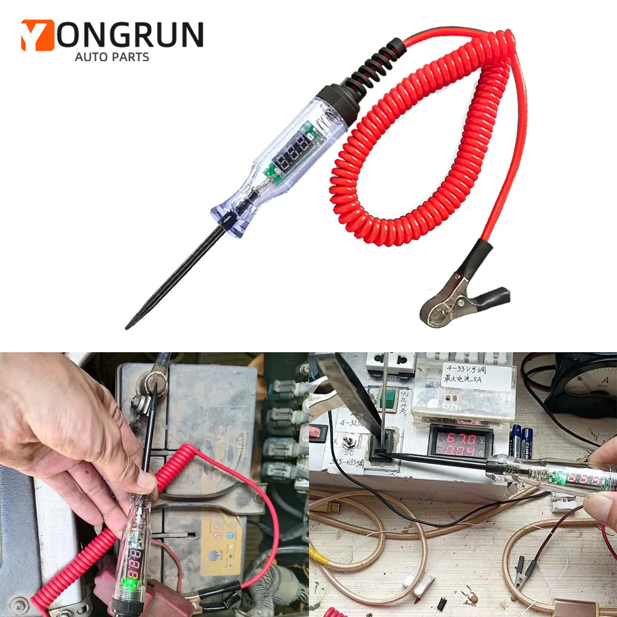 Car Diagnostic Tool - 6V-24V/5V-90V Tester di circuito automobilistico Display