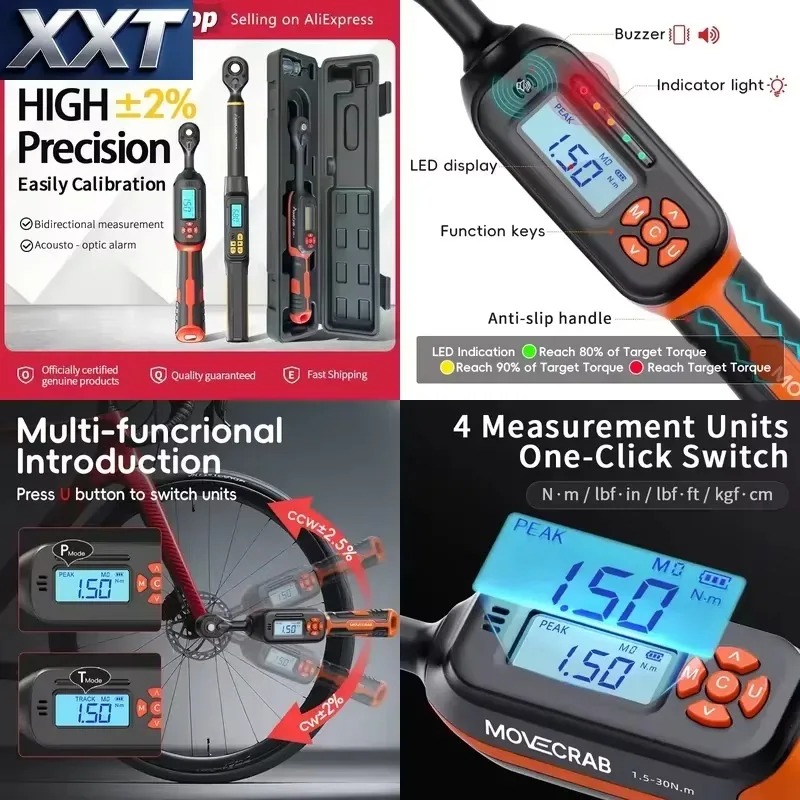 Torque Wrench - Chiave Dinamometrica Digitale XXT 1.5-340N.m con